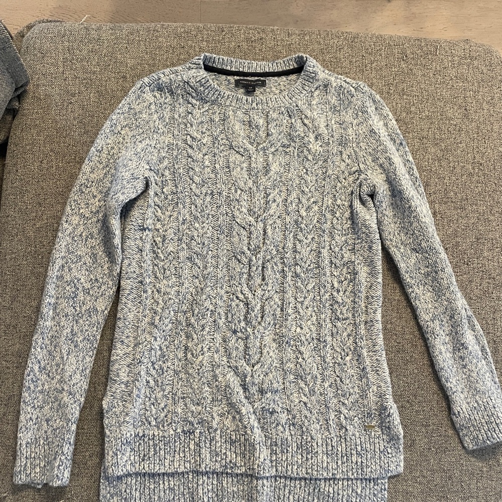 Light Blue Cable Knit Sweater
